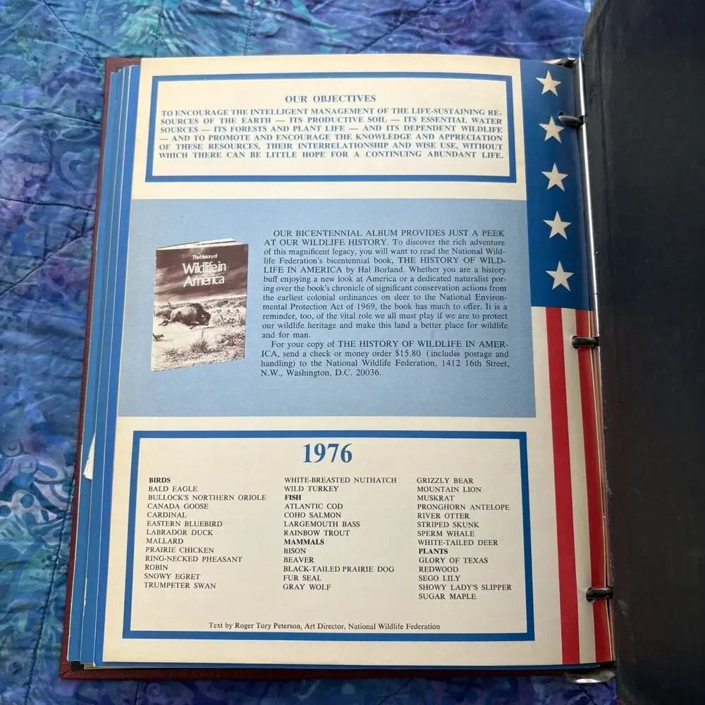 National Wildlife Federation Wildlife Conservation Stamp Album Collection 1976